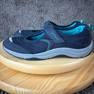 Vionic Sunset Mary Jane Shoe Women 9 Blue Orthopedic Arch Support Casual Sneaker